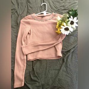 Blush pink cropped shirt,size XS